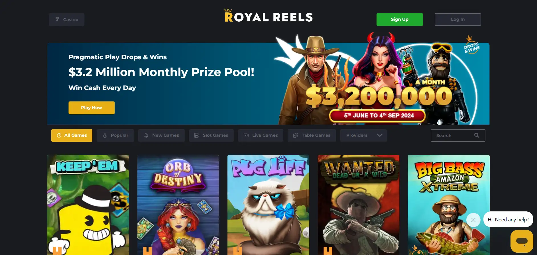 Royal Reels account area